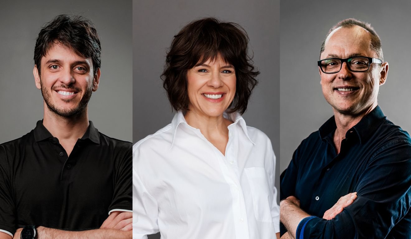 Matheus Dellagnelo, CEO Américas da Indicium AI; Kelly Manthey, CEO Global da Indicium AI; e Jacob Parsons, CEO Europa da Indicium AI | Foto: Divulgação Matheus Dellagnelo, CEO Américas da Indicium AI; Kelly Manthey, CEO Global da Indicium AI; e Jacob Parsons, CEO Europa da Indicium AI | Foto: Divulgação