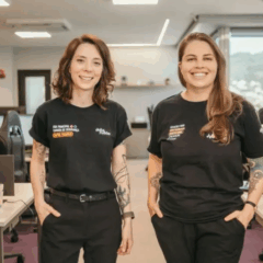 As sócias Thais Nolasco (E) e Rafaela Helbing que avançam com negócio que limita fraudes financeiras (Foto: Divulgação)

